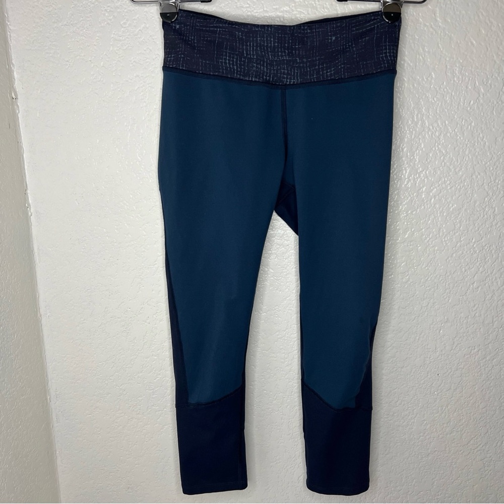 REI cropped running activewear woman’s capri pants size Xs blue